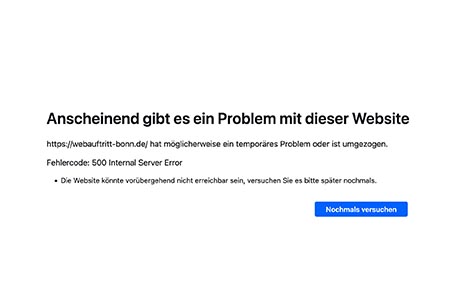 Screenshot Webauftritt Bonn
